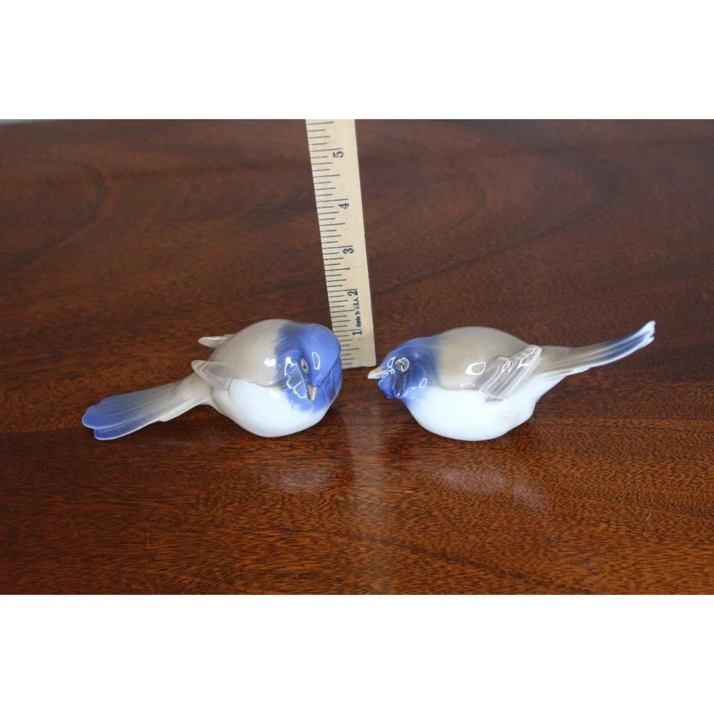 A pair‎ of Vintage Bing & Grodahi Porcelain titmouse Figurines